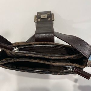 Stunning well loved Fendi mini Zucca print canvas shoulder bag.